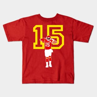 Patrick mahomes 15 flexing - kc chiefs Kids T-Shirt